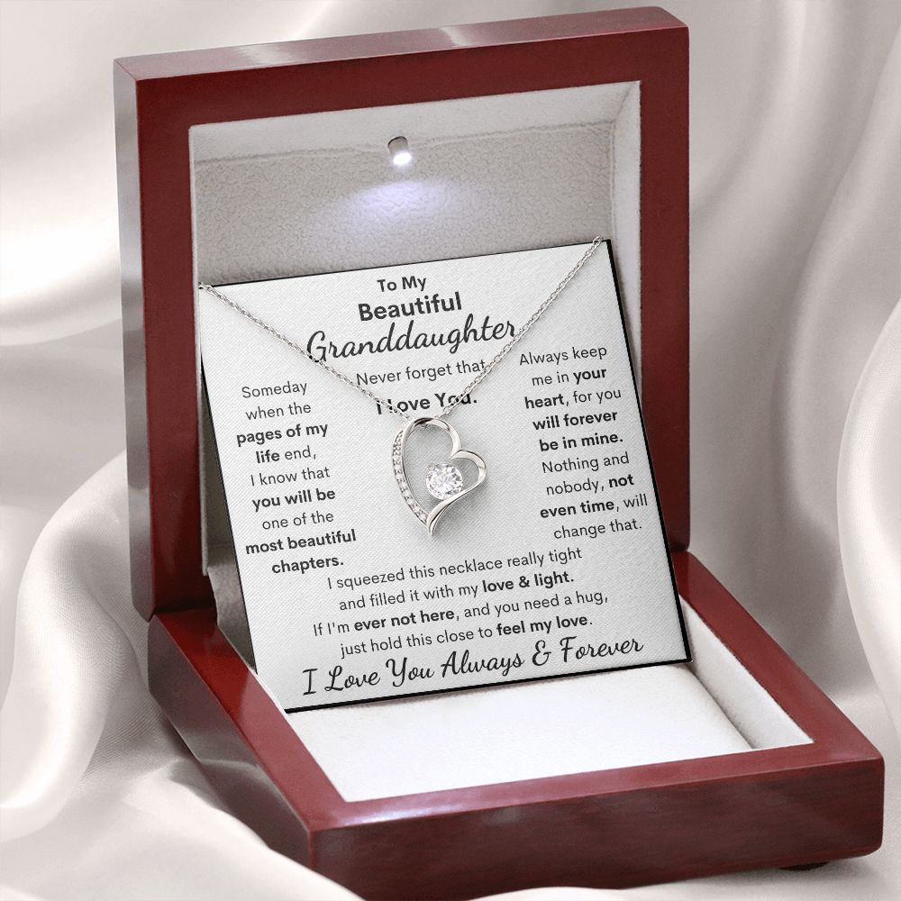 Granddaughter. I Squeezed This Necklace Really Tight, Forever Love Necklace, Holiday