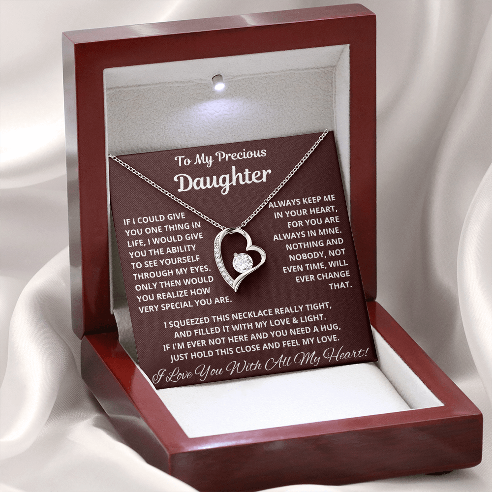 Daughter, If I Could Give You One Thing, Forever Love Necklace, Holiday