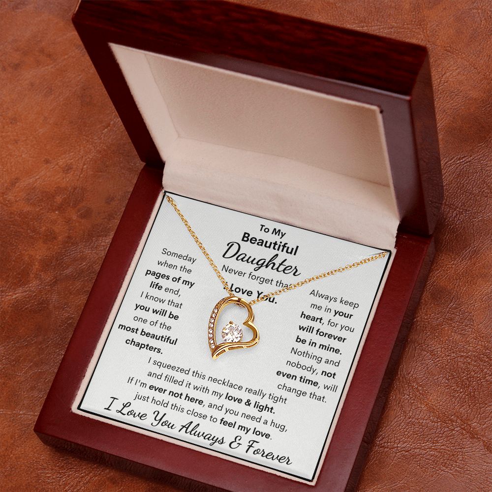 Daughter, I Squeezed This Necklace Really Tight, Forever Love Necklace, Holiday