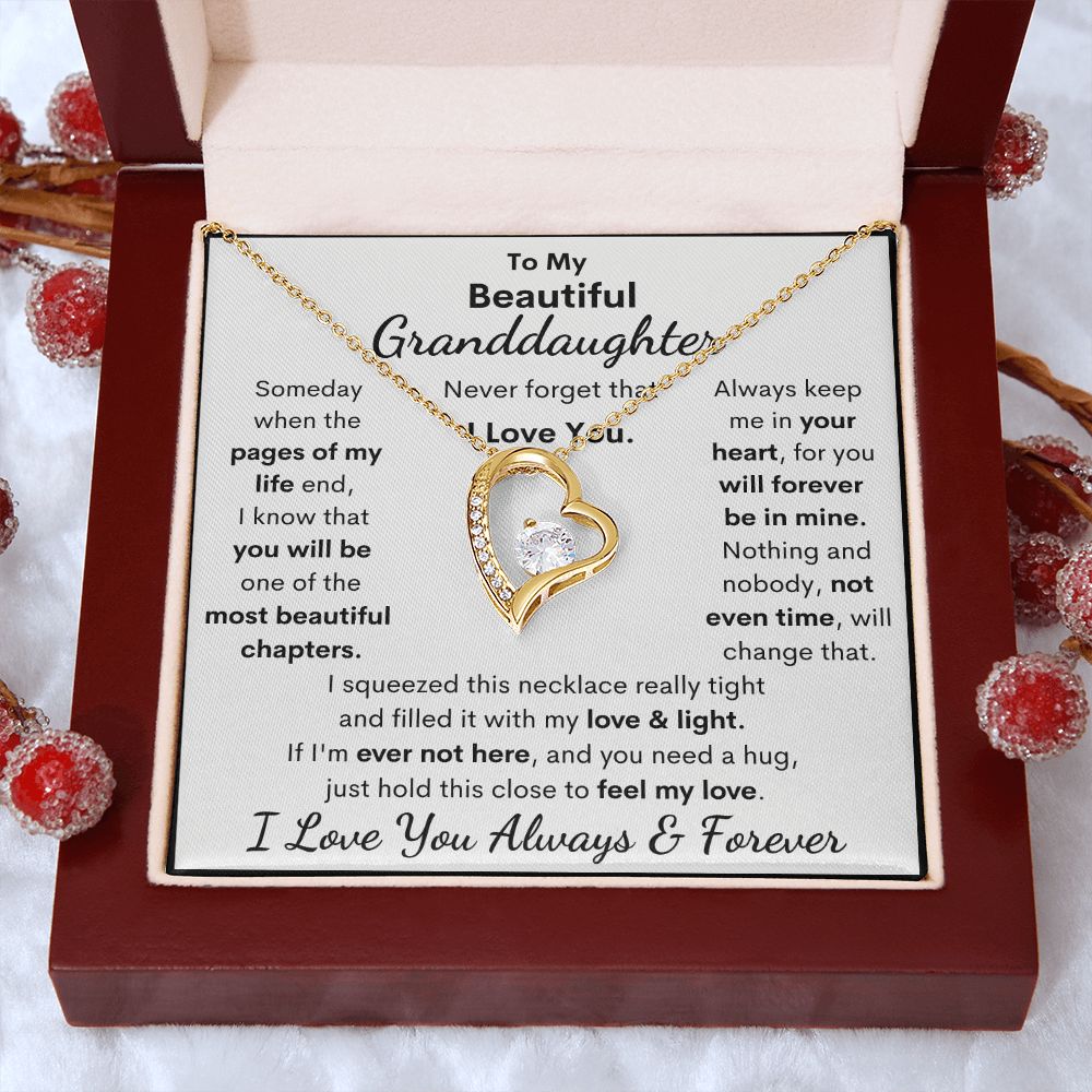Granddaughter. I Squeezed This Necklace Really Tight, Forever Love Necklace, Holiday