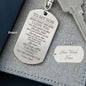 Son Gift, From Dad, Engraved Dog Tag Keychain