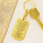 Son Gift, From Dad, Engraved Dog Tag Keychain