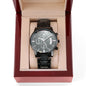 Dad Engraved Black Chronograph Watch, Holiday