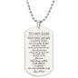 Son Gift, From Mom, The Best Thing, Engraved Dod Tag Necklace