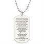 Son Gift, From Dad, The Best Thing, Engraved Dog Tag Necklace