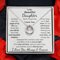 Daughter, I Squeezed This Necklace Really Tight, Lucky Charm Necklace, Holiday