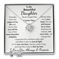 Daughter, I Squeezed This Necklace Really Tight, Love Knot Necklace & Earrings, Holiday