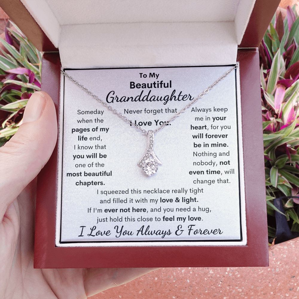 Granddaughter, I Squeezed This Necklace Really Tight, Alluring Beauty Necklace, Holiday