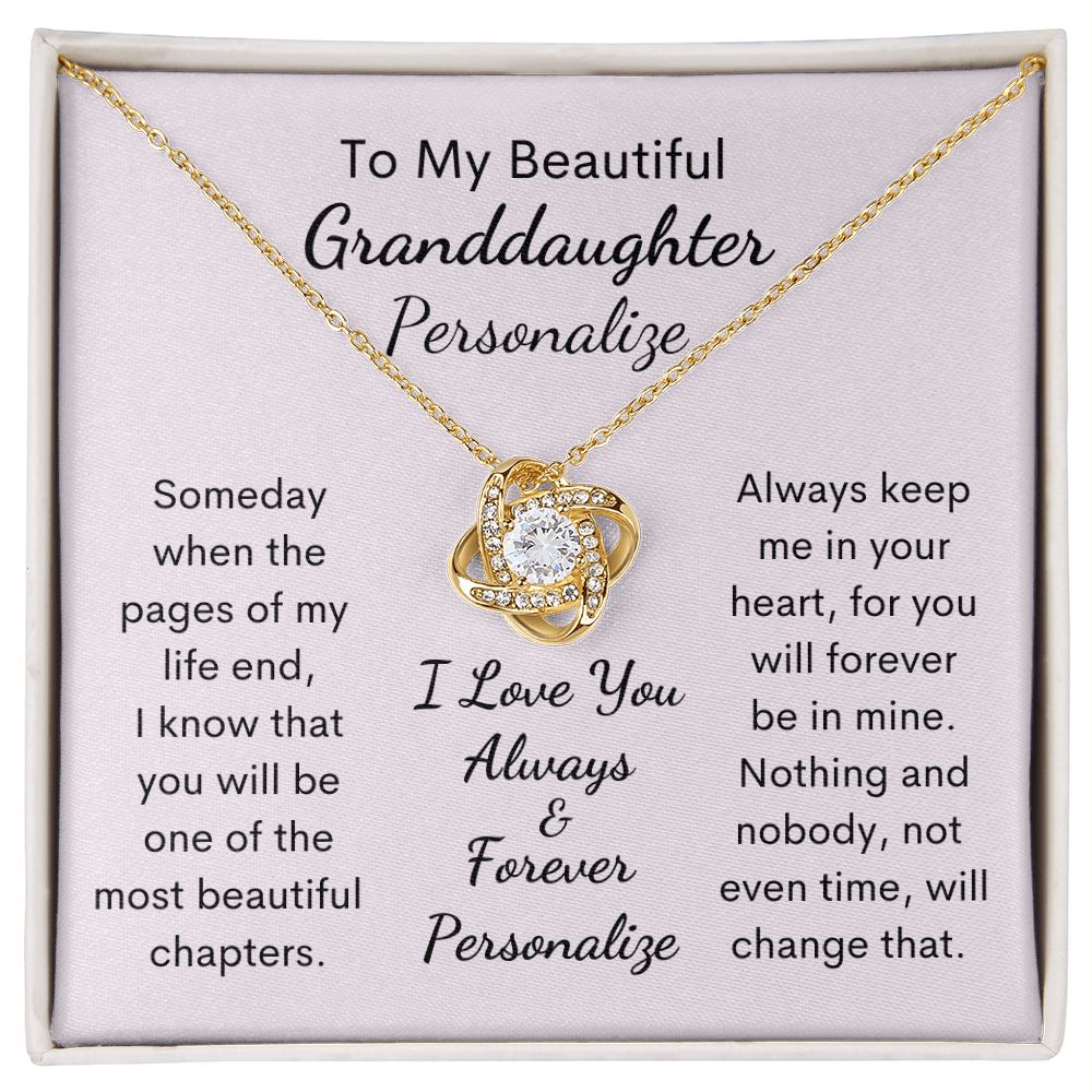 Granddaughter, Love Knot Necklace