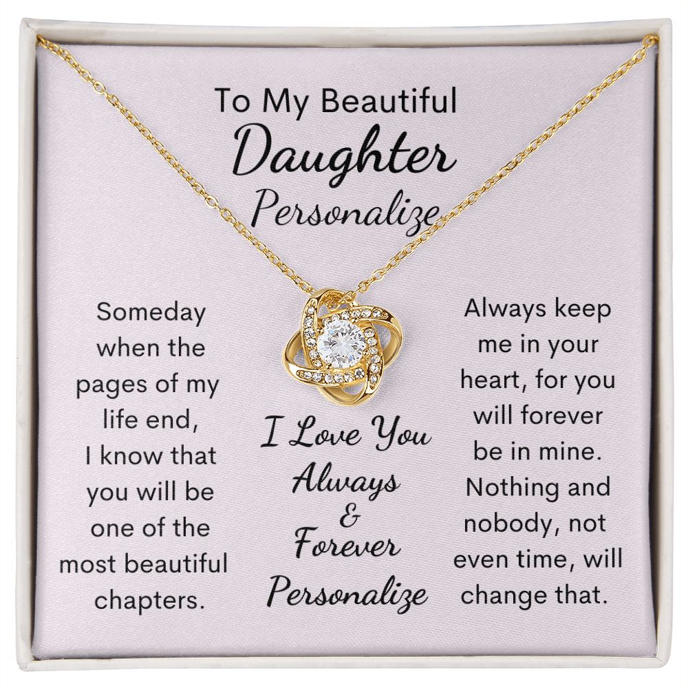 Daughter, Love Knot Necklace