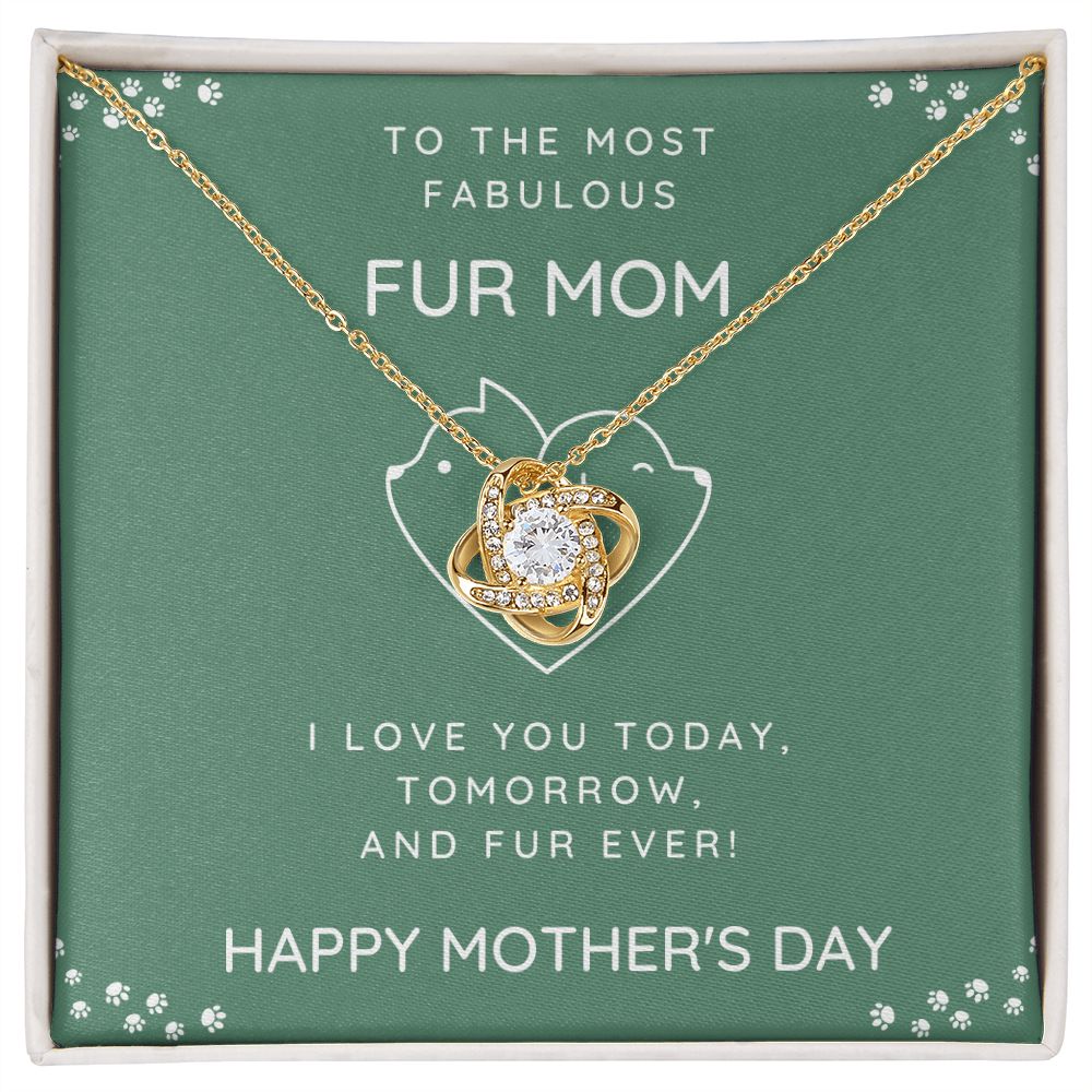 Fur Mom Gift, Love Knot Necklace