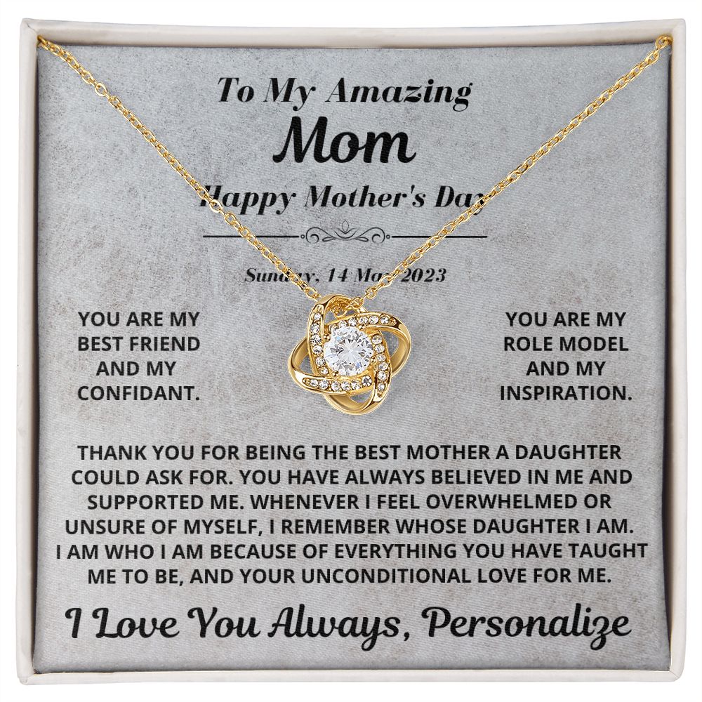 Mom Gift, Love Knot Necklace