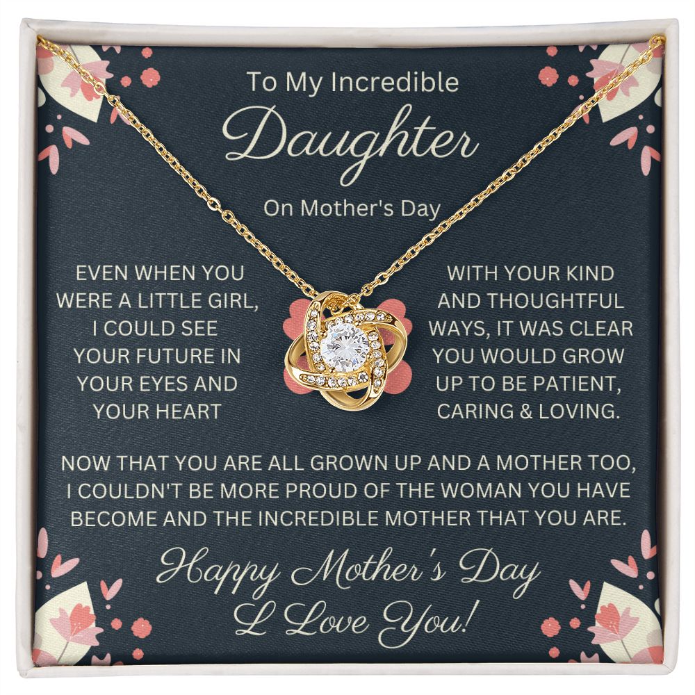 Daughter Gift for Mother's Day, Love Knot Necklace