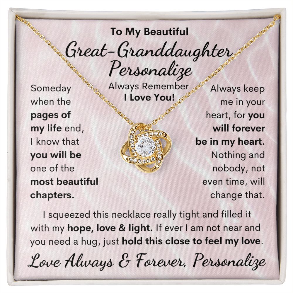 Great-Granddaughter, Love Knot Necklace
