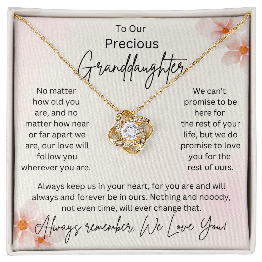 Granddaughter Gift, Love Knot Necklace