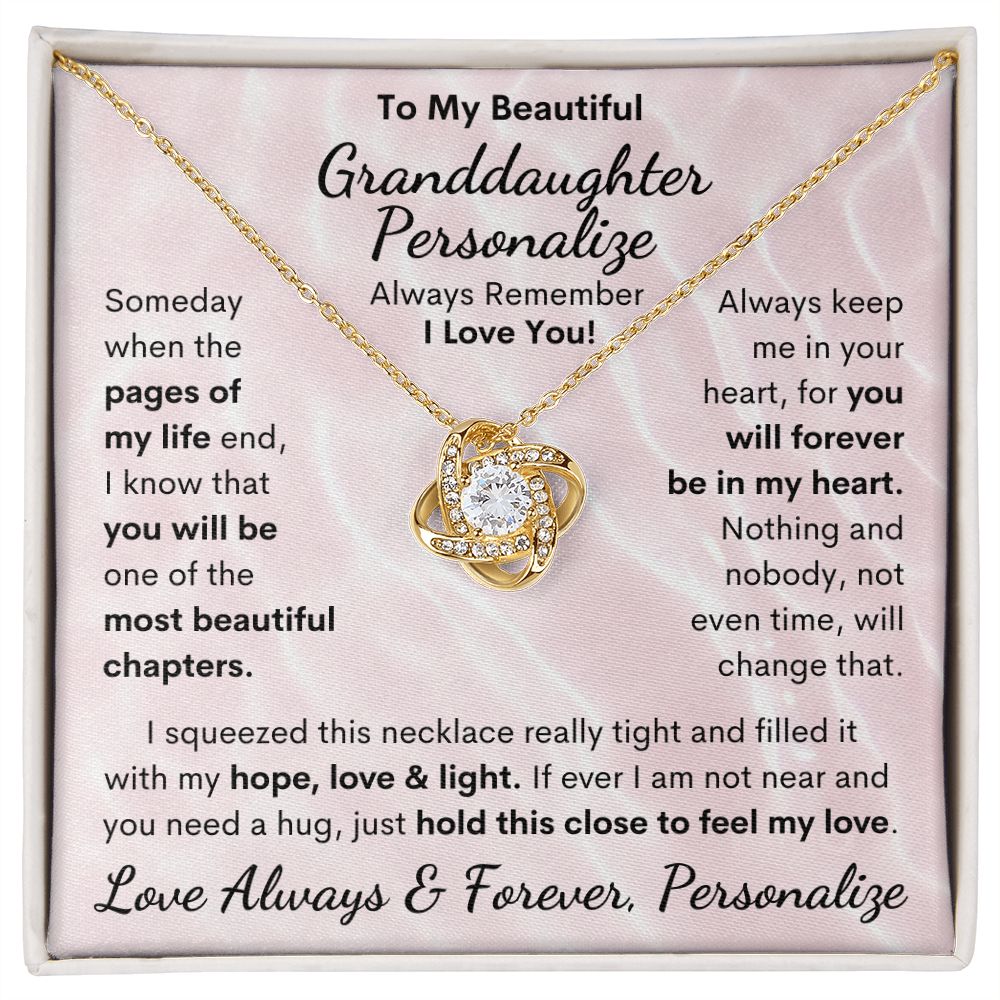 Granddaughter, Love Knot Necklace