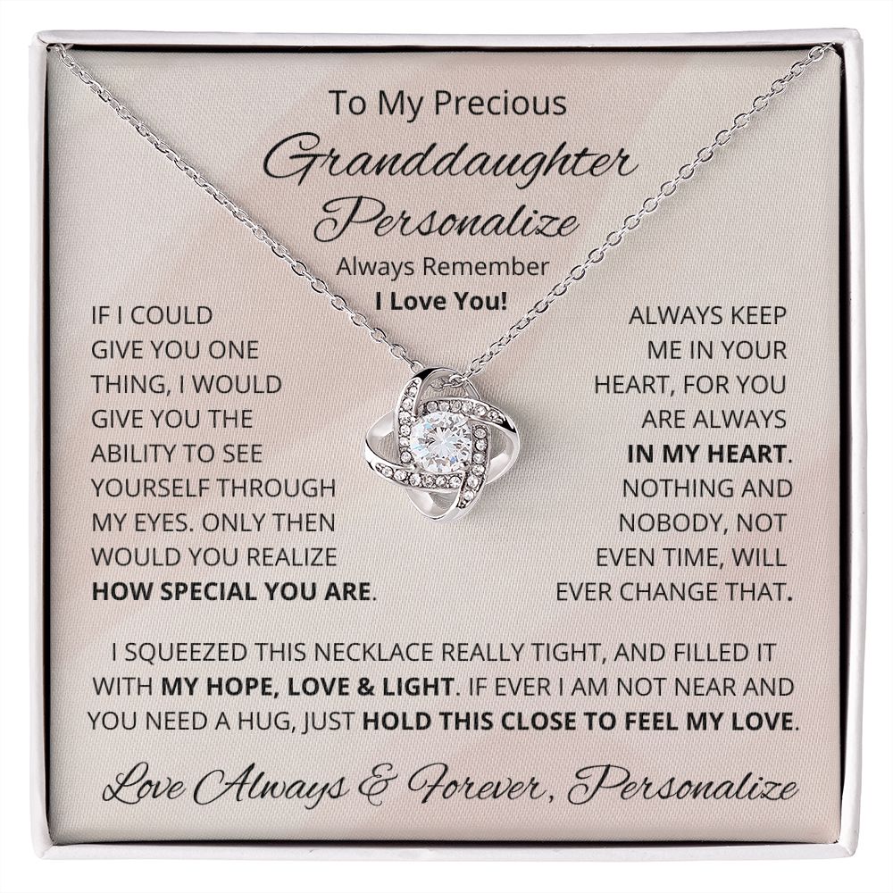 Granddaughter, Love Knot Necklace