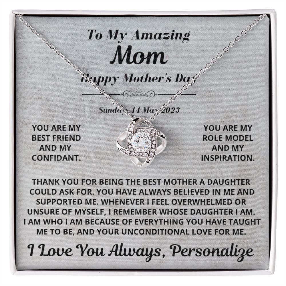Mom Gift, Love Knot Necklace