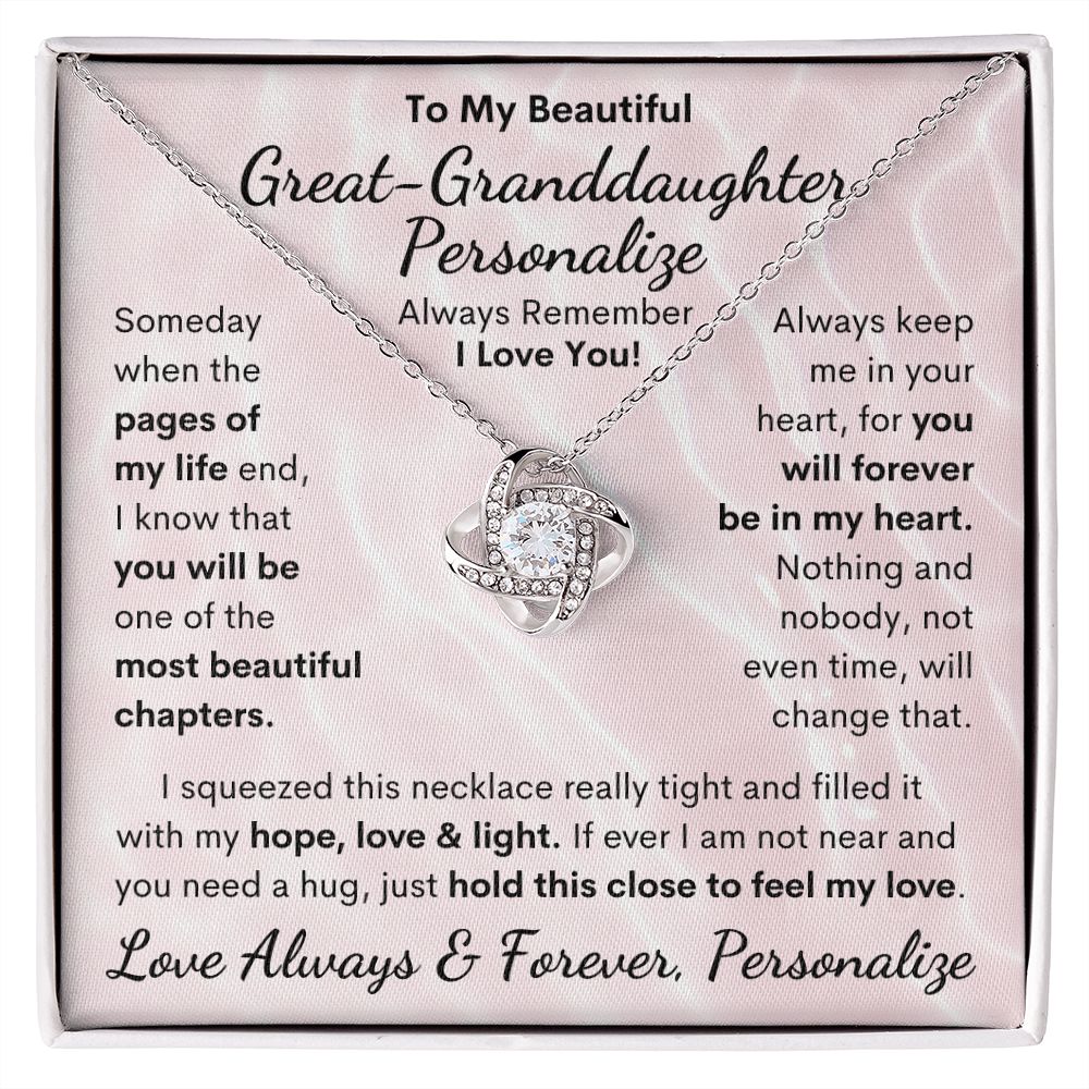 Great-Granddaughter, Love Knot Necklace