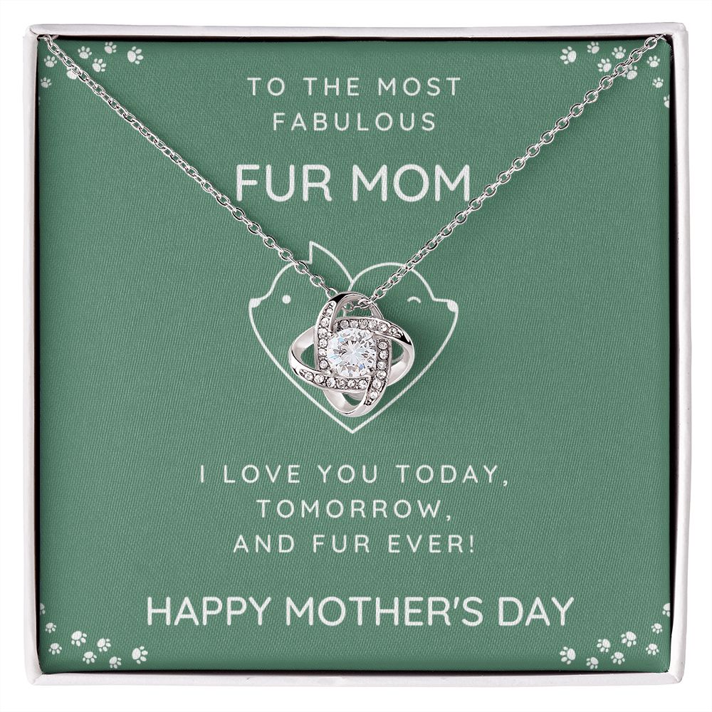 Fur Mom Gift, Love Knot Necklace