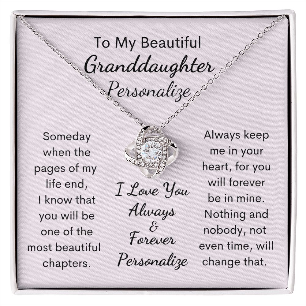 Granddaughter, Love Knot Necklace