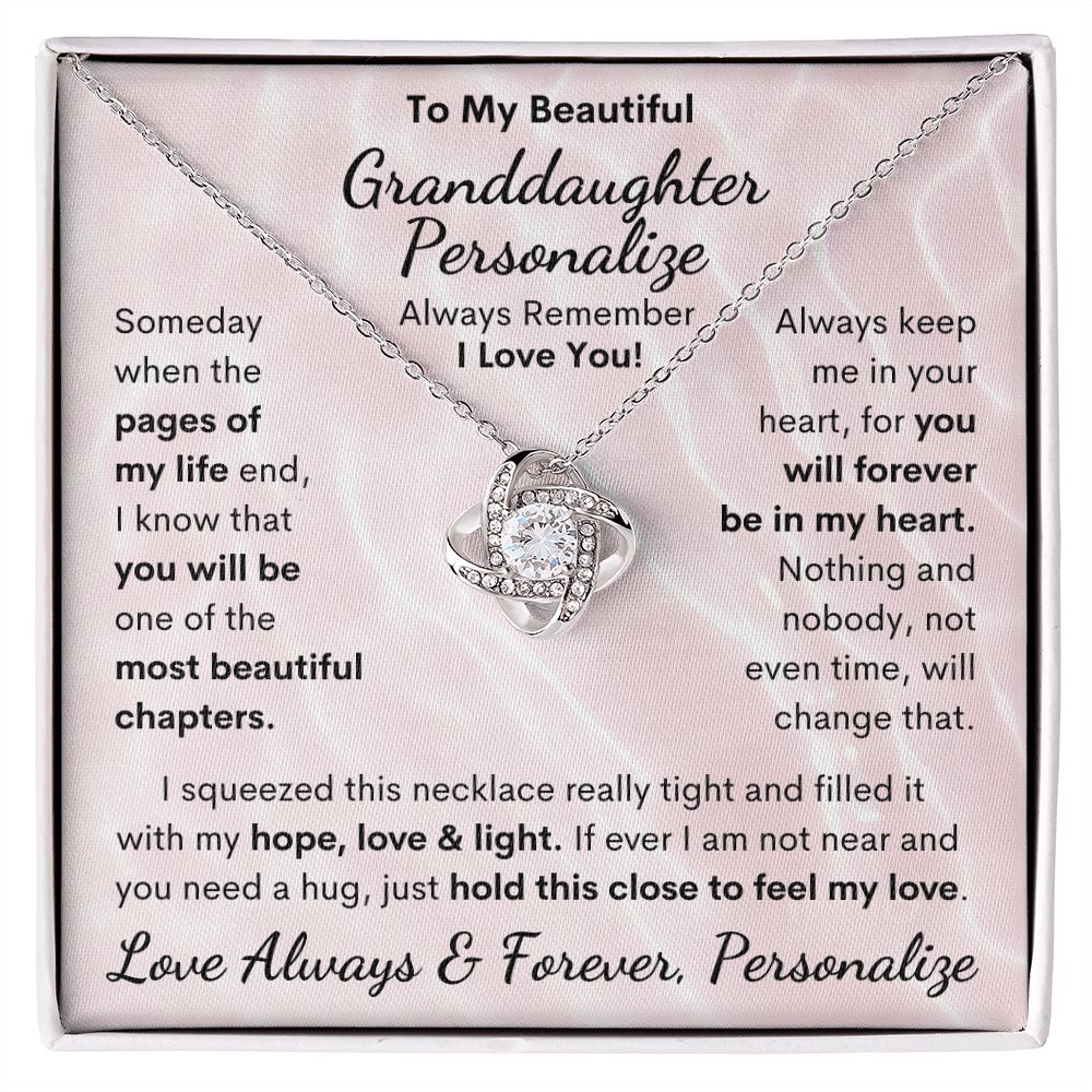 Granddaughter, Love Knot Necklace