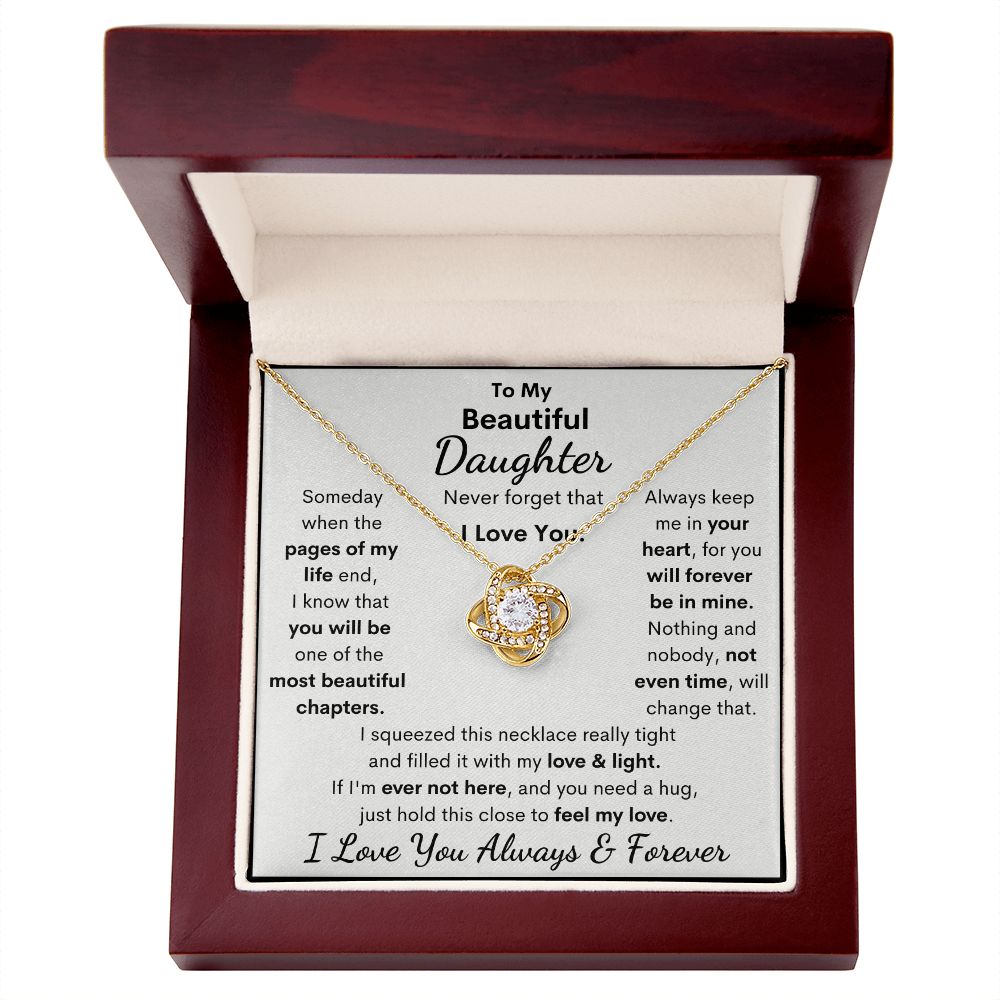 Daughter, I Squeezed This Necklace Really Tight, Love Knot Necklace, Holiday