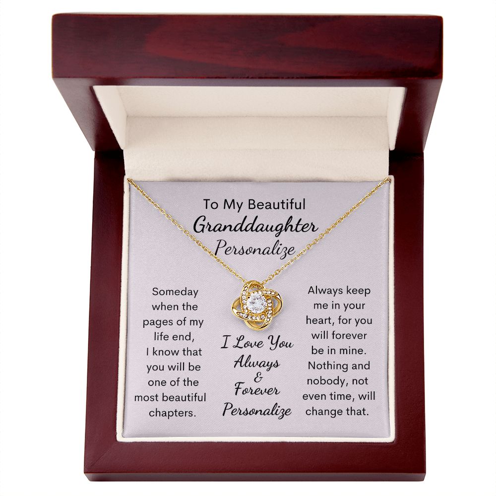 Granddaughter, Love Knot Necklace