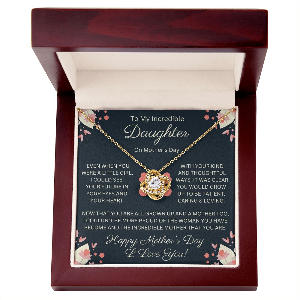 Daughter Gift for Mother's Day, Love Knot Necklace