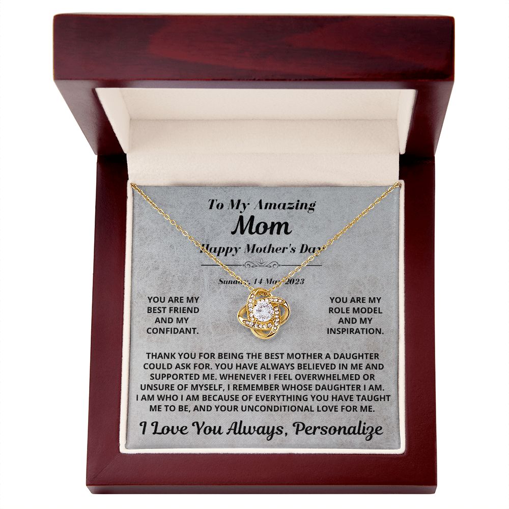 Mom Gift, Love Knot Necklace