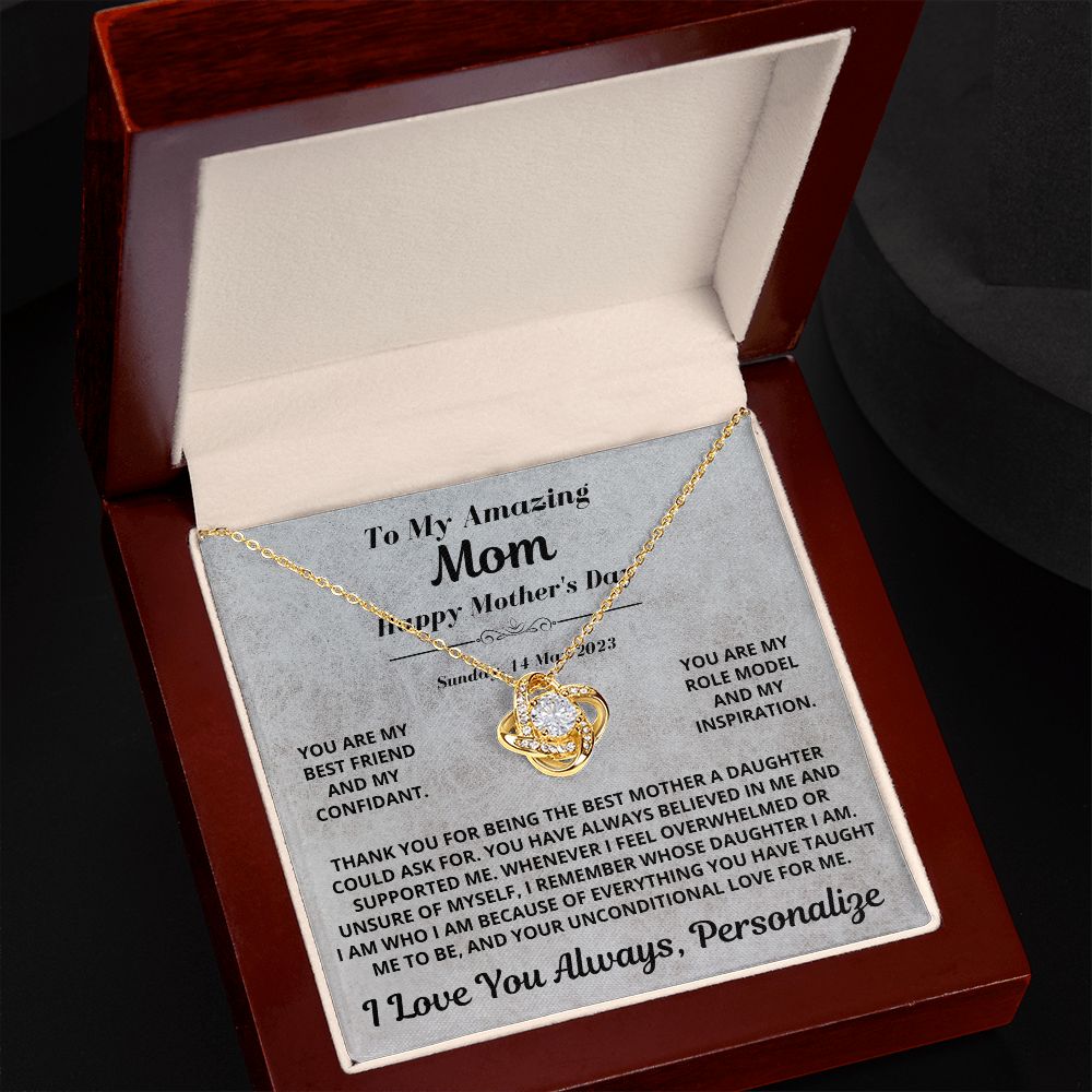 Mom Gift, Love Knot Necklace