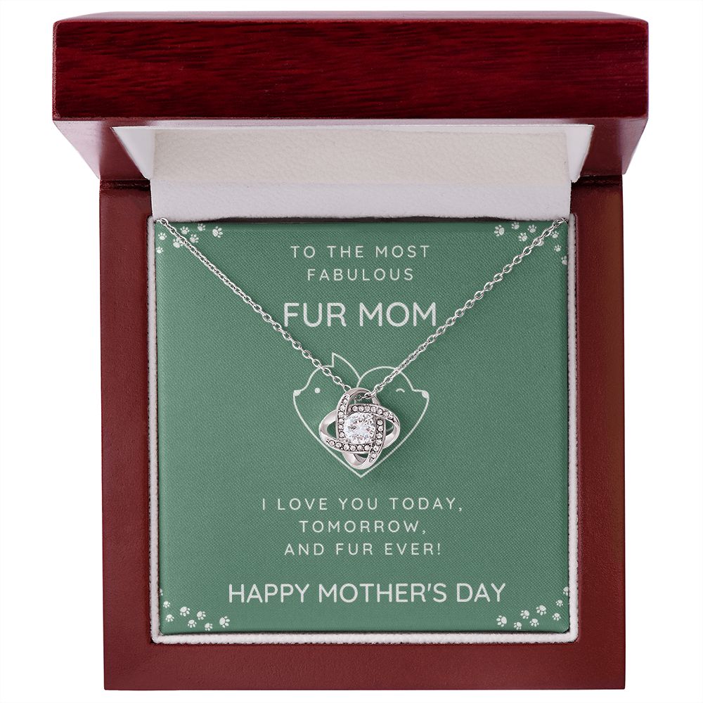 Fur Mom Gift, Love Knot Necklace
