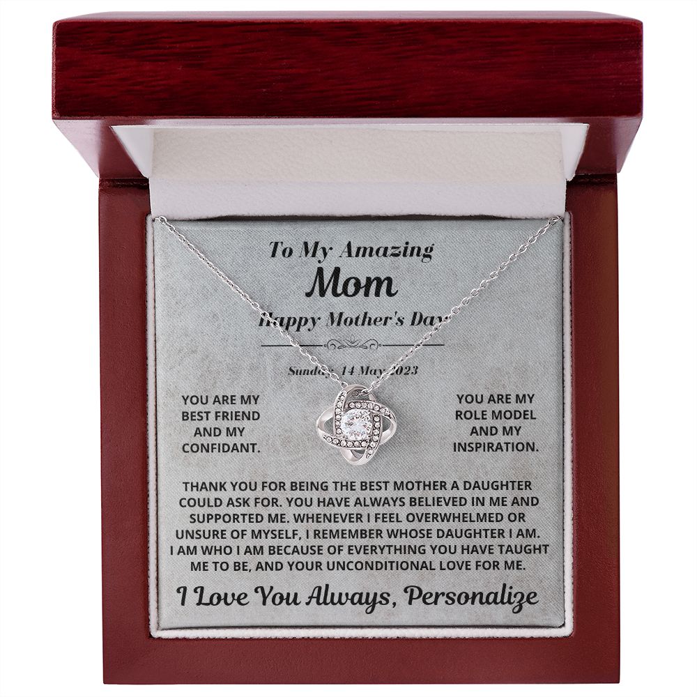 Mom Gift, Love Knot Necklace