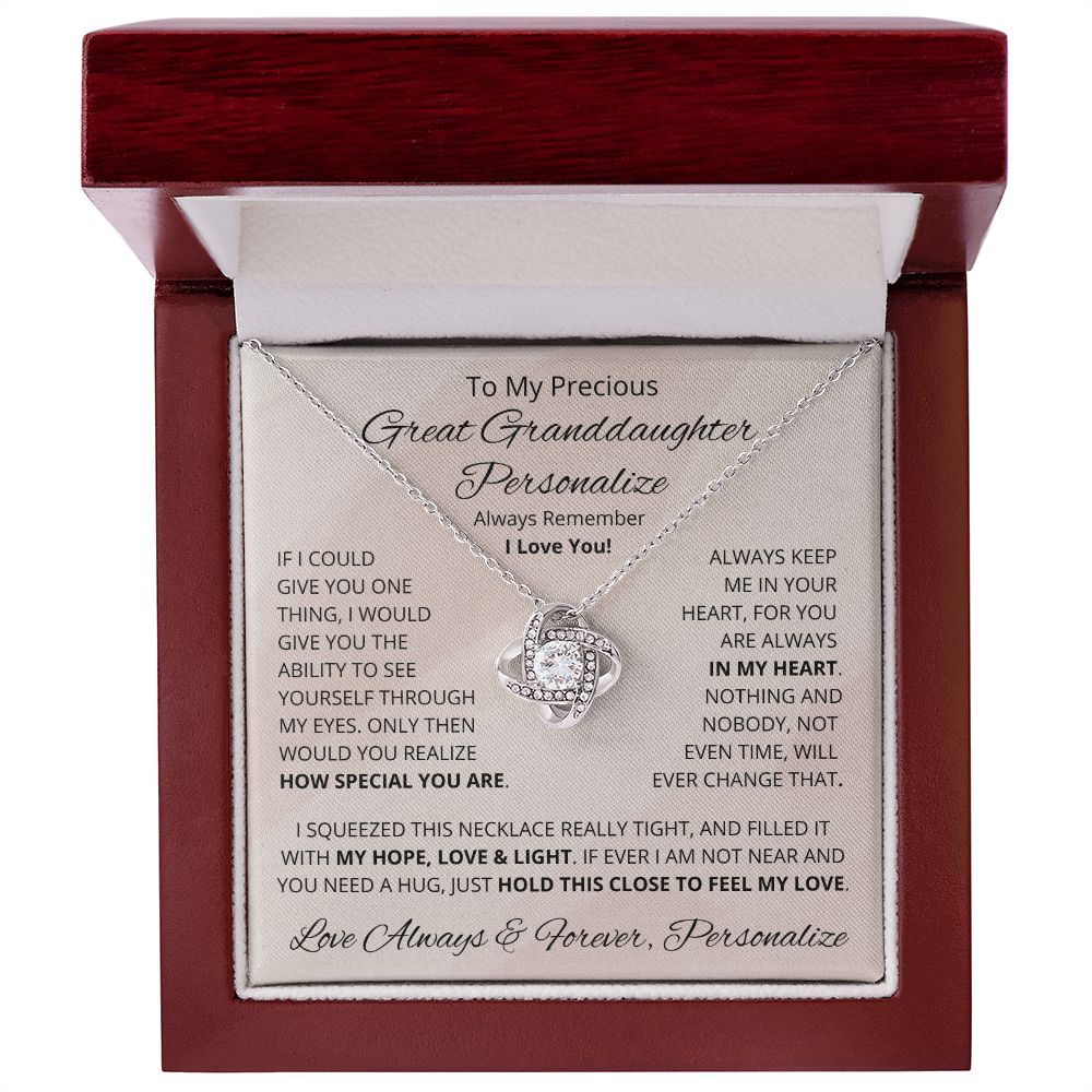 Great Granddaughter, Love Knot Necklace