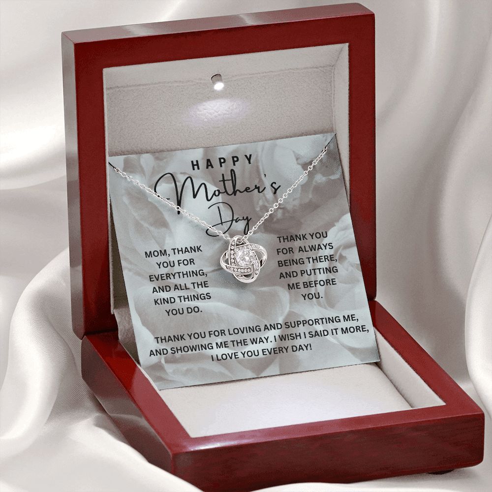 Mom Gift, Love Knot Necklace