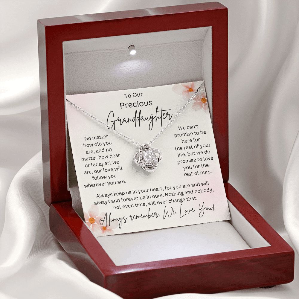 Granddaughter Gift, Love Knot Necklace