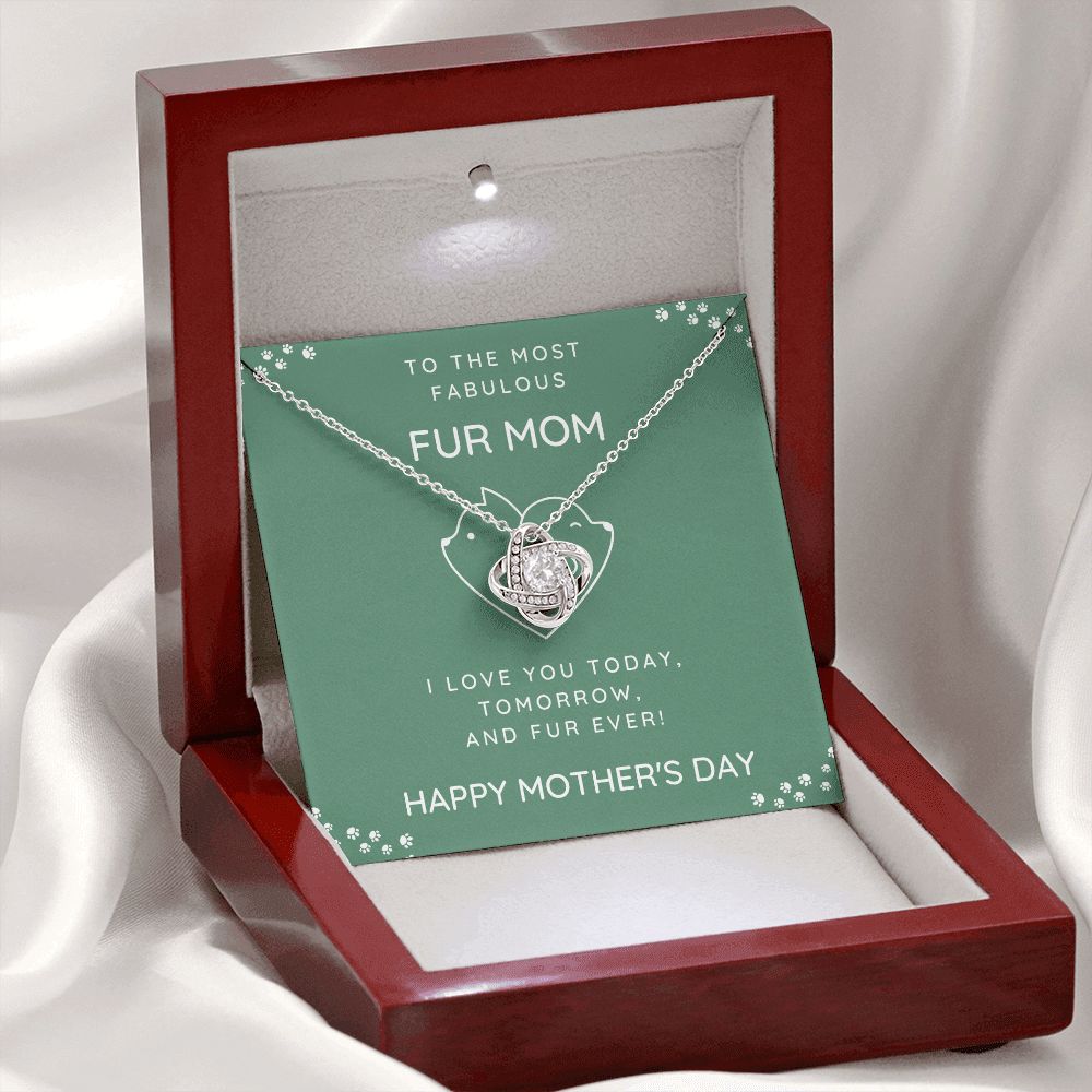 Fur Mom Gift, Love Knot Necklace