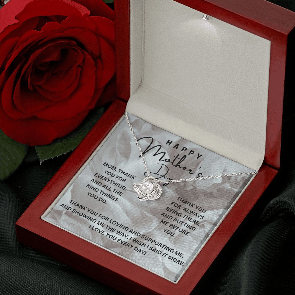 Mom Gift, Love Knot Necklace