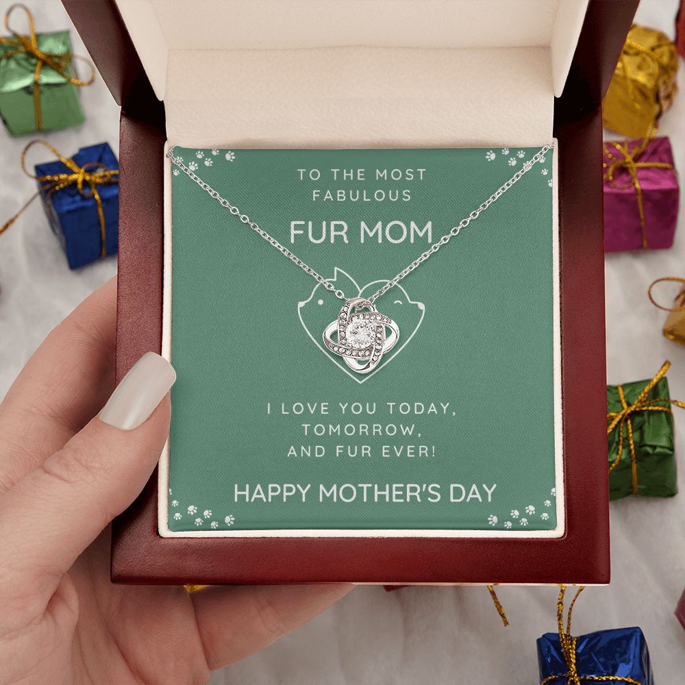 Fur Mom Gift, Love Knot Necklace