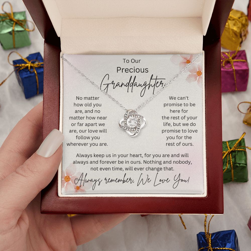 Granddaughter Gift, Love Knot Necklace