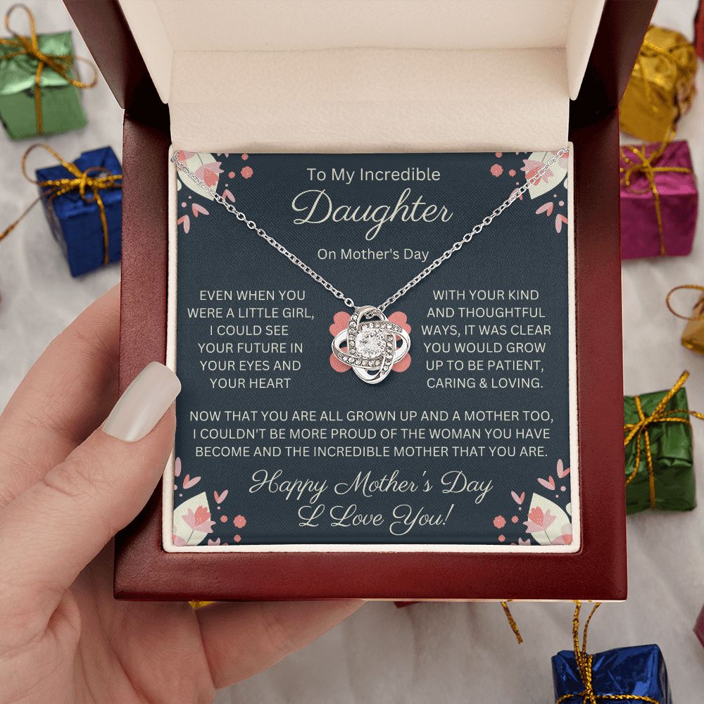 Daughter Gift for Mother's Day, Love Knot Necklace