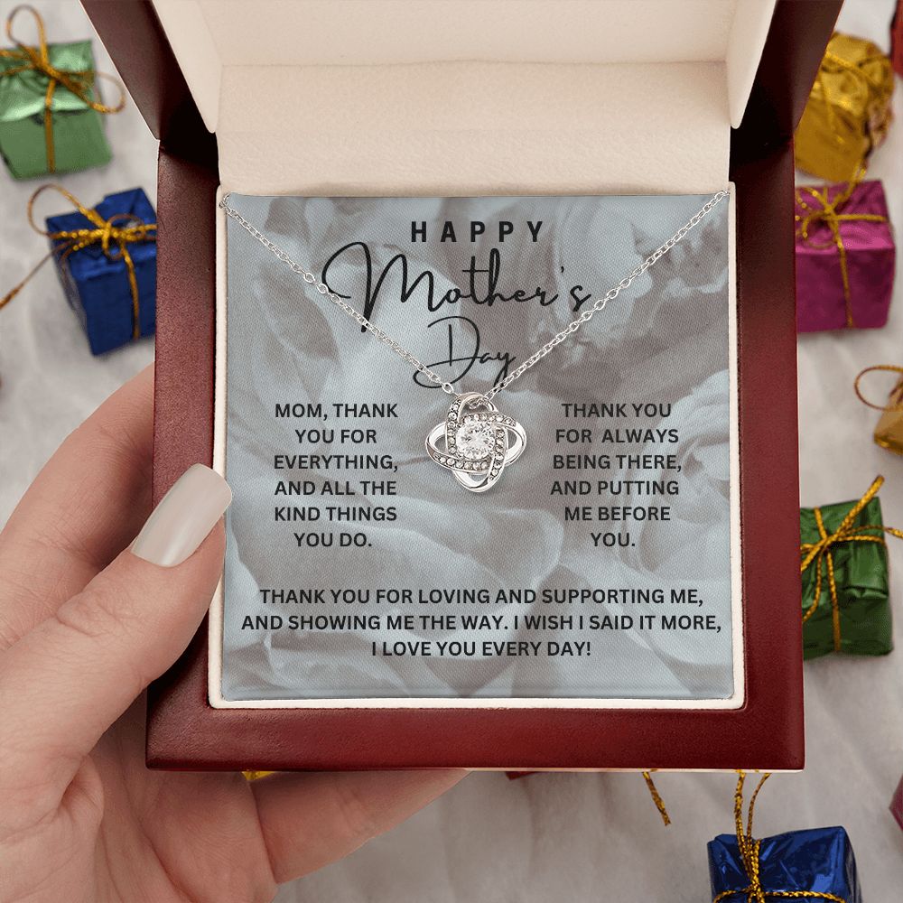 Mom Gift, Love Knot Necklace