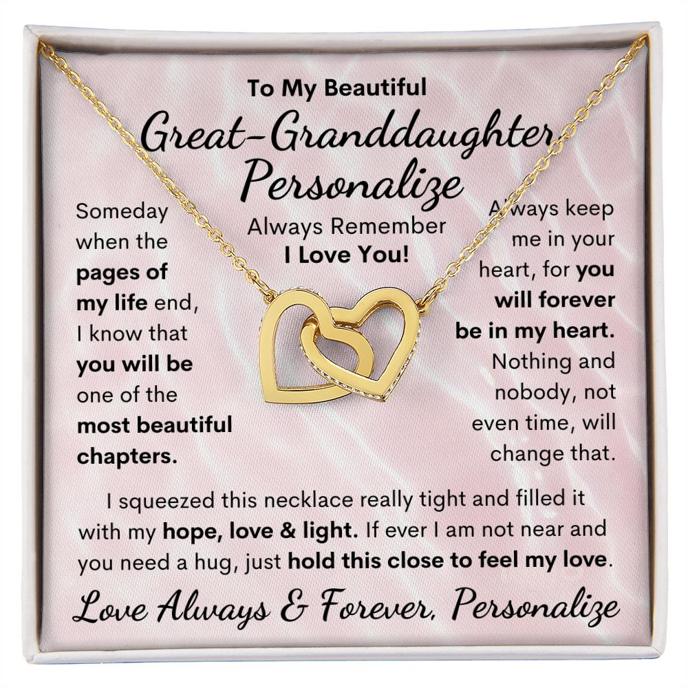 Great-Granddaughter, Interlocking Hearts Necklace