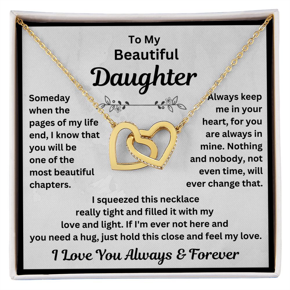 Daughter, Someday When The Pages Of My Life End, Interlocking Hearts Necklace, Holiday