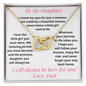 Daughter, Love Dad, I Closed My Eyes, Interlocking Hearts Necklace, Holiday