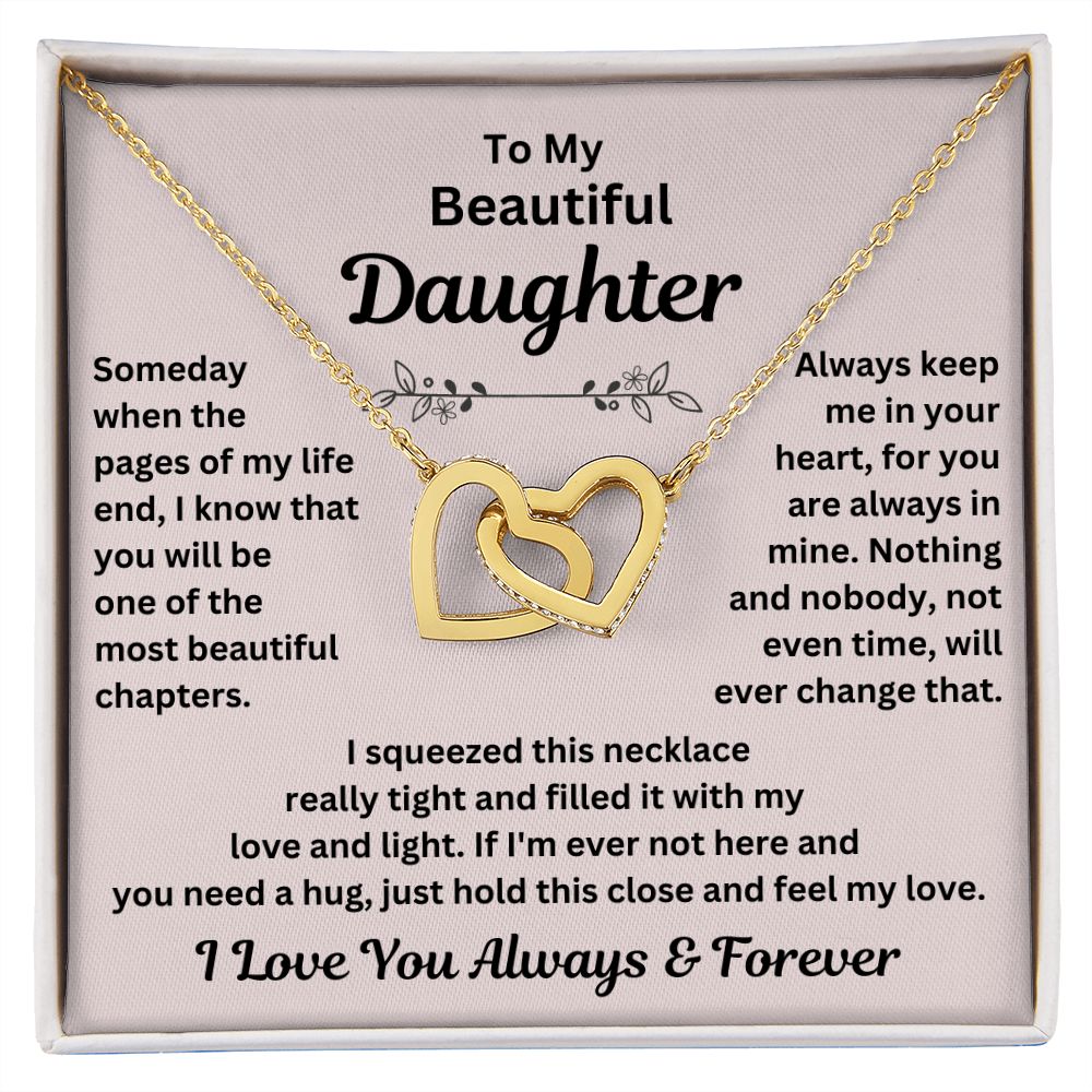 Daughter, Someday When The Pages Of My Life End, Interlocking Hearts Necklace, Holiday