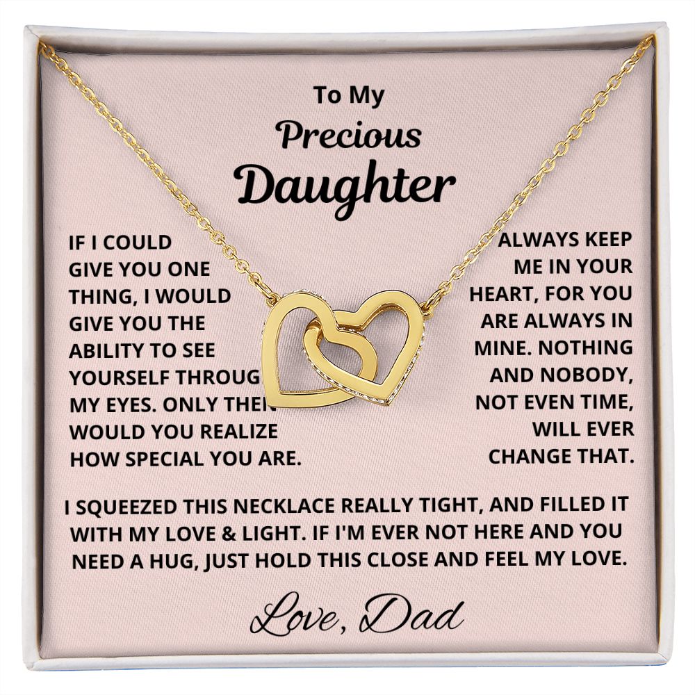 Daughter, If I Could Give You One Thing, Interlocking Hearts Necklace, Holiday