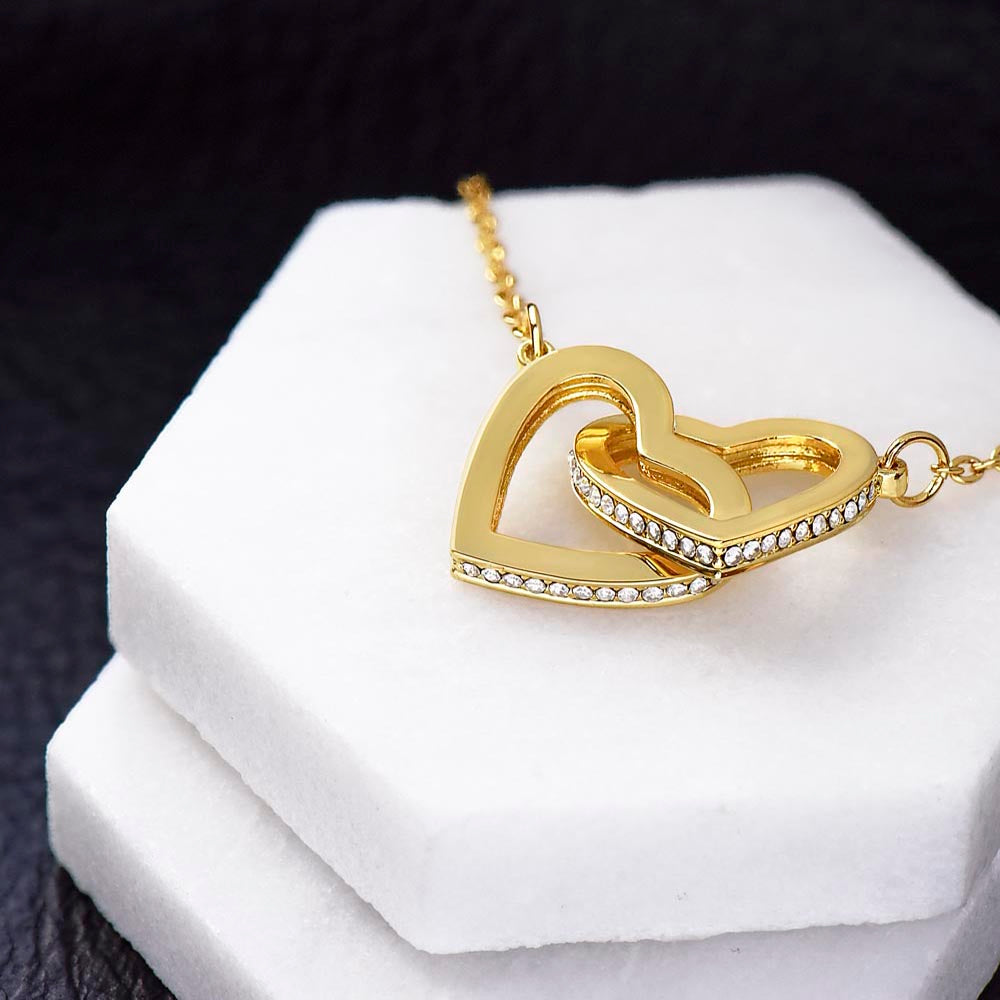 Granddaughter, I Love The Little Girl You Once Were, Interlocking Hearts Necklace, Holiday