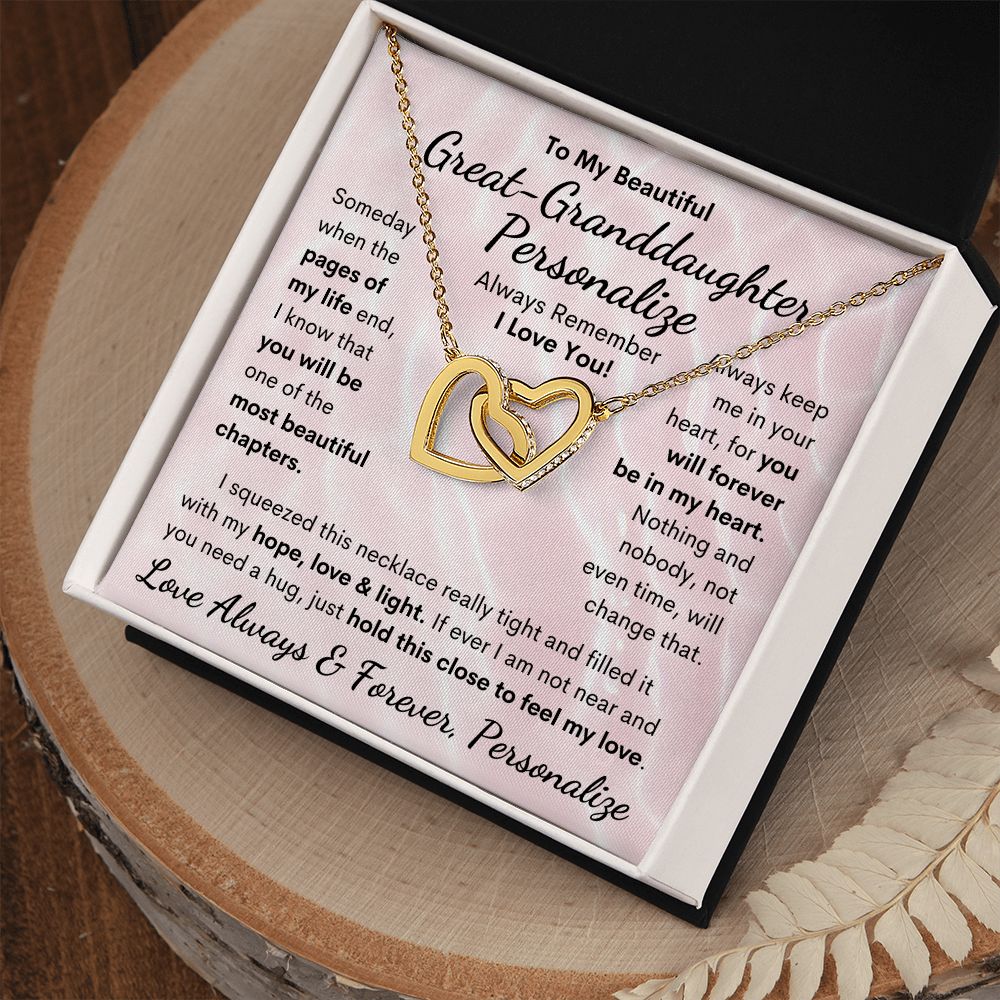 Great-Granddaughter, Interlocking Hearts Necklace