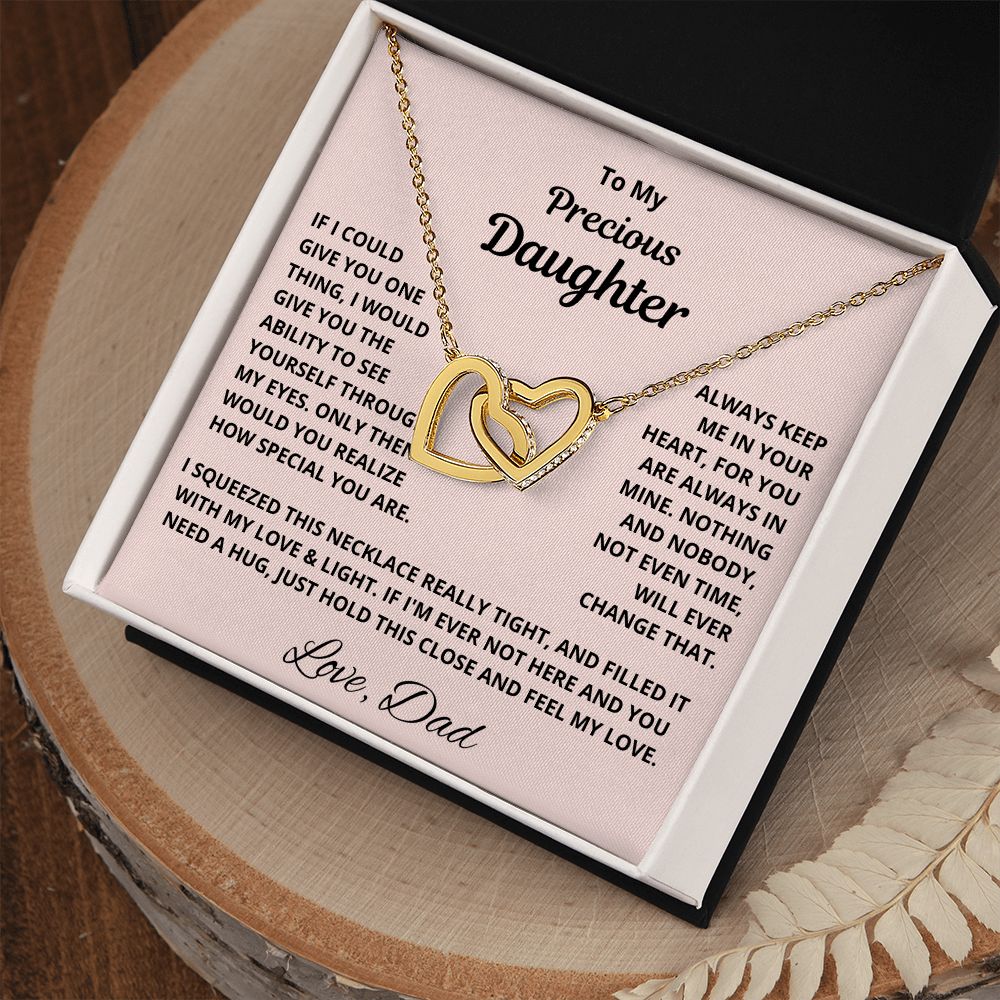 Daughter, If I Could Give You One Thing, Interlocking Hearts Necklace, Holiday